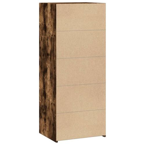 Reol 50x41x124 cm konstrueret træ røget egetræsfarve