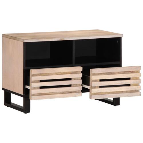 Tv-bord 70x34x46 cm massivt mangotræ hvid