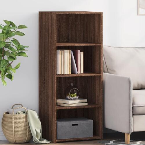 Reol 50x41x124 cm konstrueret træ brun egetræsfarve
