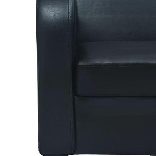 2-personers sofa kunstlæder sort