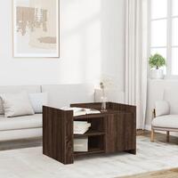 Sofabord 80x50x50 cm konstrueret træ brun egetræsfarve