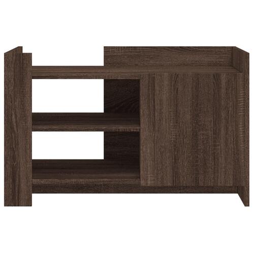 Sofabord 80x50x50 cm konstrueret træ brun egetræsfarve
