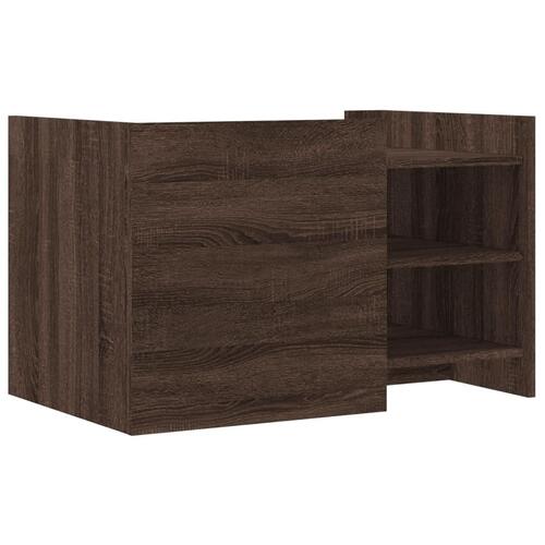 Sofabord 80x50x50 cm konstrueret træ brun egetræsfarve