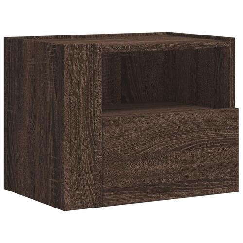 Væghængt sengebord 45x30x35 cm brun egetræsfarve