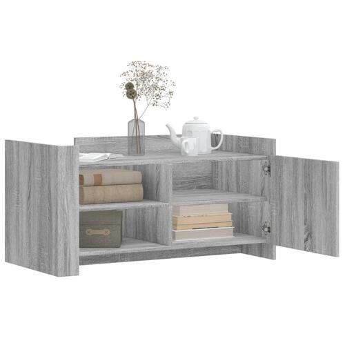 Sofabord 100x50x50 cm konstrueret træ grå sonoma-eg