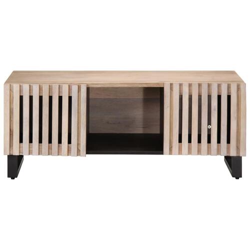 Sofabord 100x55x40 cm massivt mangotræ hvid