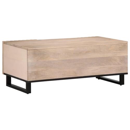 Sofabord 100x55x40 cm massivt mangotræ hvid