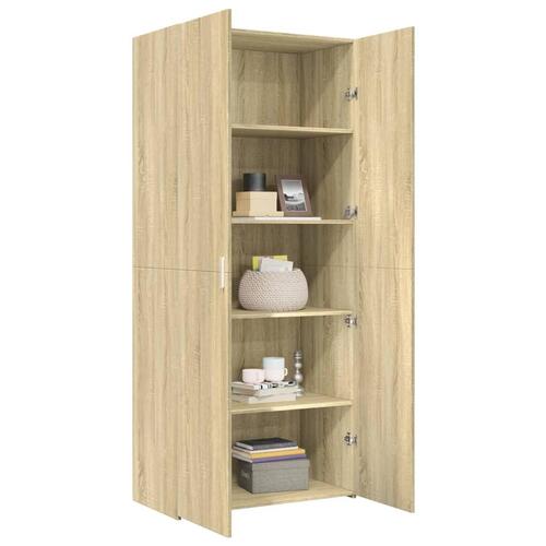 Skab 80x42,5x185 cm konstrueret træ sonoma-eg
