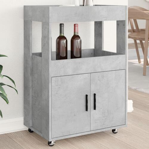 Barvogn 60x39,5x89 cm konstrueret træ betongrå