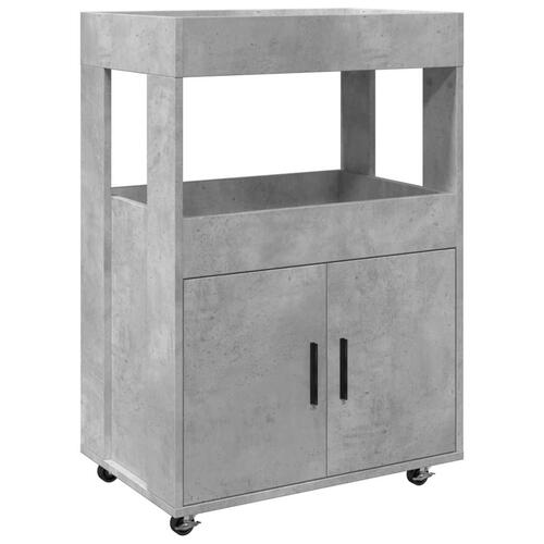 Barvogn 60x39,5x89 cm konstrueret træ betongrå