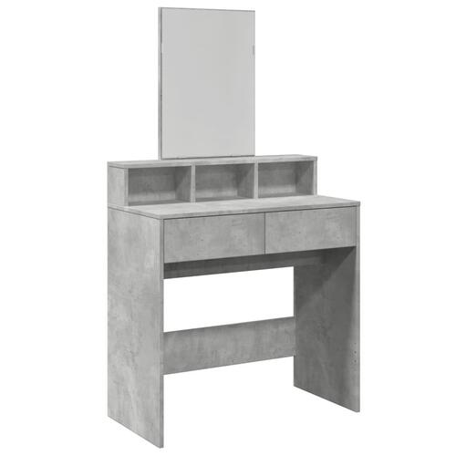 Makeupbord med spejl 80x41x144,5 cm betongrå