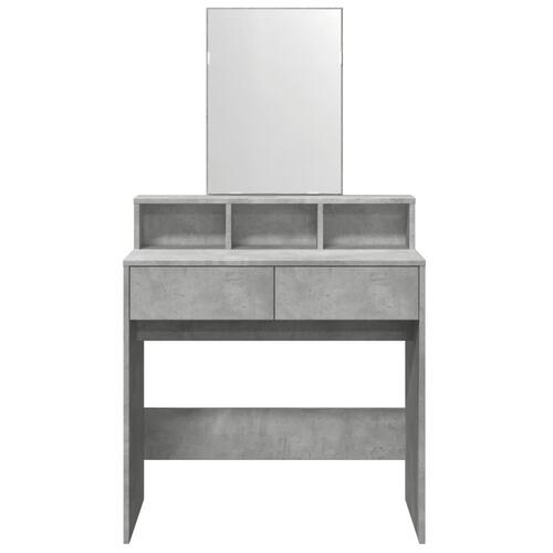 Makeupbord med spejl 80x41x144,5 cm betongrå