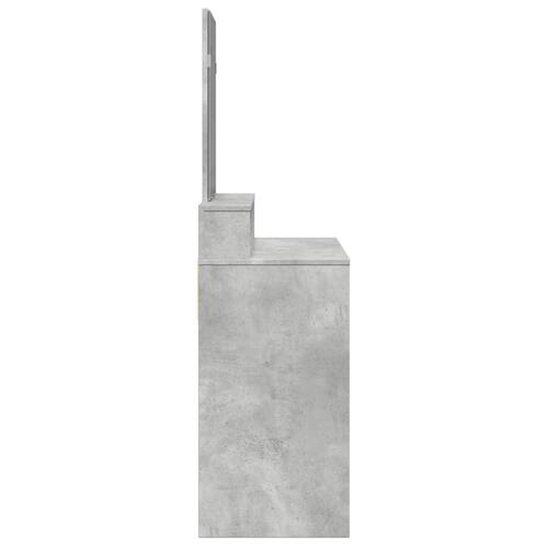 Makeupbord med spejl 80x41x144,5 cm betongrå