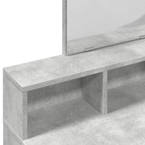 Makeupbord med spejl 80x41x144,5 cm betongrå