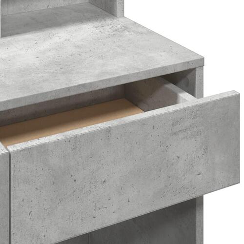 Makeupbord med spejl 80x41x144,5 cm betongrå