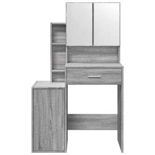 Makeupbord med skab 80x35x132 cm grå sonoma-eg