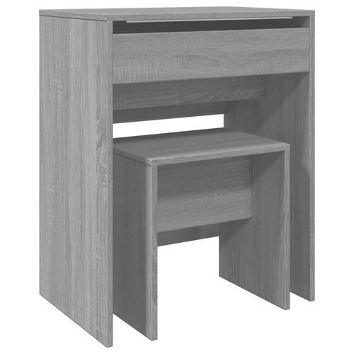Kosmetikbord med skammel 60x40x113,5 cm grå sonoma-eg