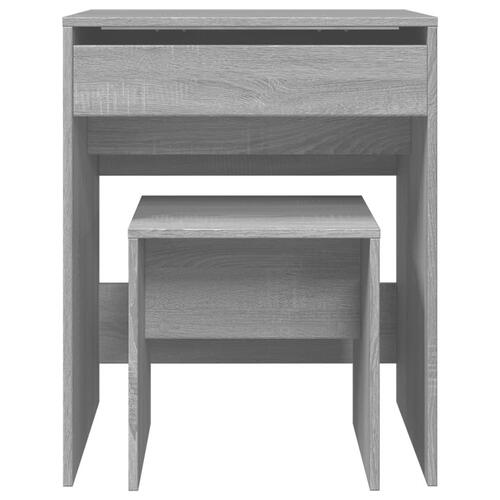 Kosmetikbord med skammel 60x40x113,5 cm grå sonoma-eg