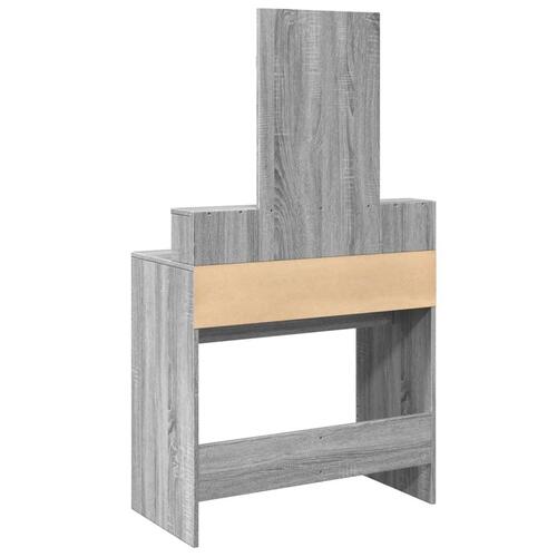 Makeupbord med spejl 80x41x144,5 cm grå sonoma-eg