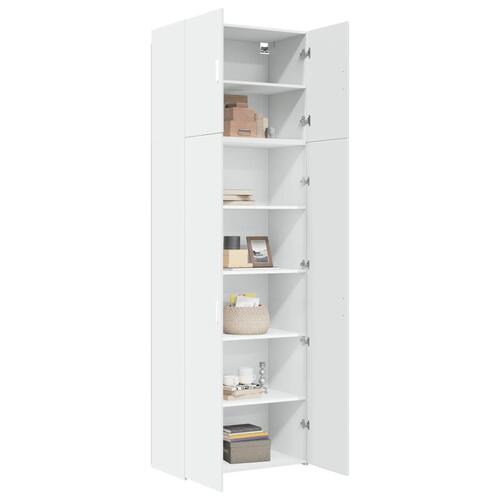 Skab 80x42,5x249 cm konstrueret træ hvid