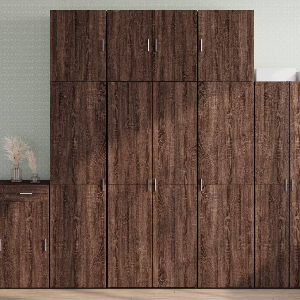 Skab 80x42,5x249 cm konstrueret træ brun egetræsfarve