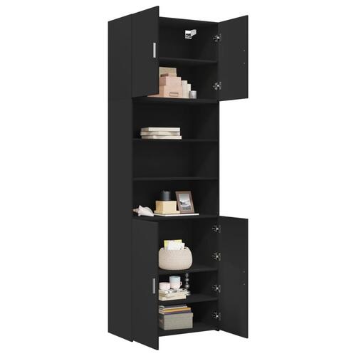 Skab 80x42,5x249 cm konstrueret træ sort