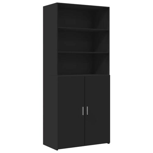 Skab 80x42,5x249 cm konstrueret træ sort