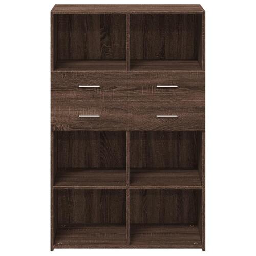 Reol 80x42,5x124 cm konstrueret træ brun egetræsfarve