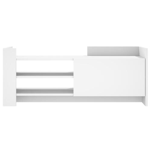 Tv-bord 100x35x40 cm konstrueret træ hvid