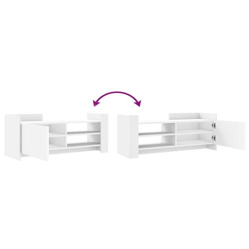 Tv-bord 100x35x40 cm konstrueret træ hvid