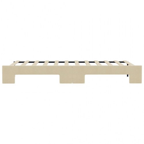 Daybed med udtræk 80x200 cm - stof, cremefarvet
