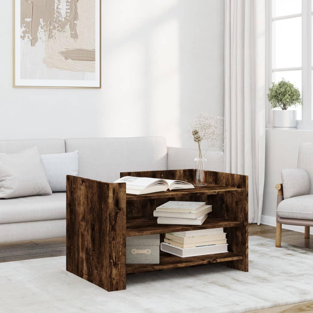 Sofabord 80x50x50 cm konstrueret træ røget egetræsfarve
