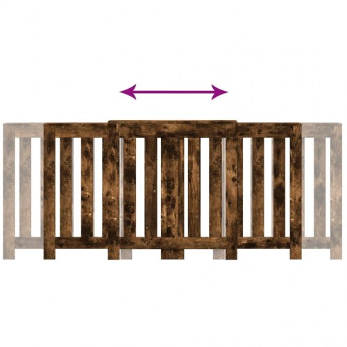 Radiatorskjuler 205x21,5x83,5 cm konstrueret træ røget egetræ