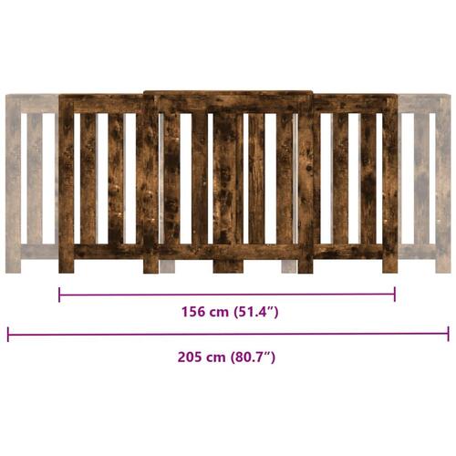 Radiatorskjuler 205x21,5x83,5 cm konstrueret træ røget egetræ