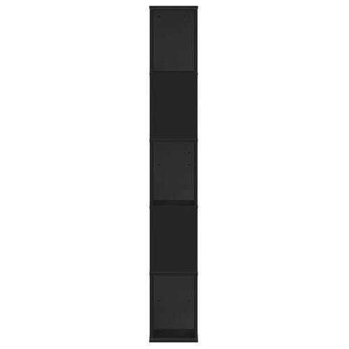 Bogreol 80,5x23,5x162,5 cm 5 hylder konstrueret træ sort