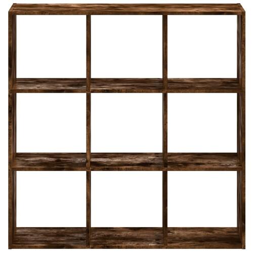 Bogreol 102x32x102 cm konstrueret træ røget egetræsfarve