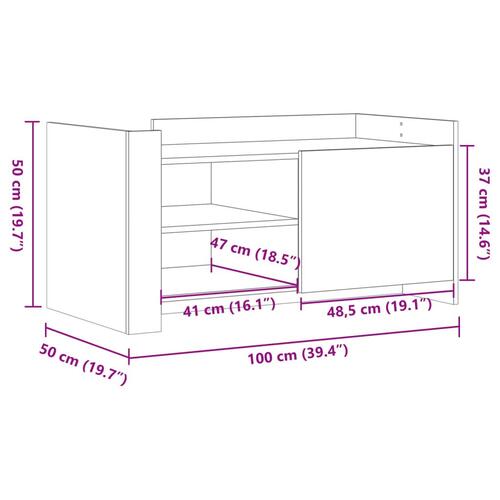 Sofabord 100x50x50 cm konstrueret træ hvid