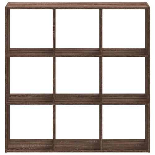 Bogreol 102x32x102 cm konstrueret træ brun egetræsfarve