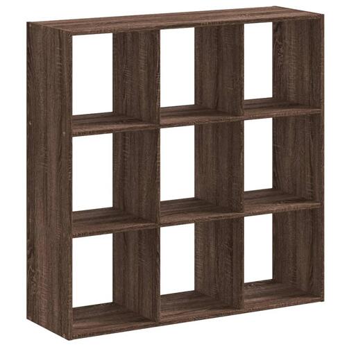 Bogreol 102x32x102 cm konstrueret træ brun egetræsfarve