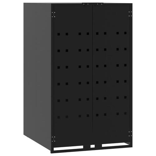 Skraldespandsskjuler 345x79x117 cm 5 rum stål sort