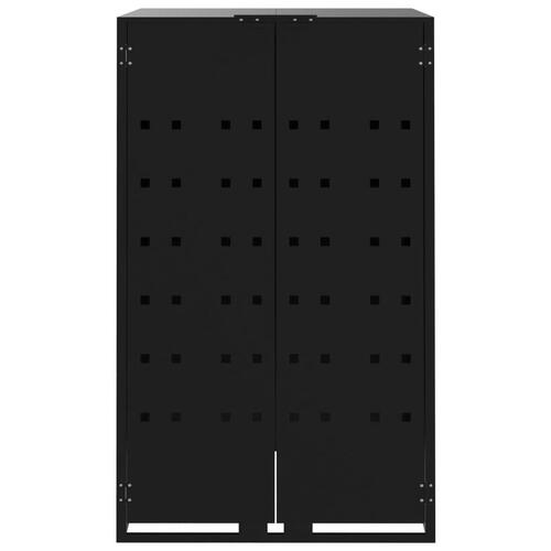 Skraldespandsskjuler 345x79x117 cm 5 rum stål sort