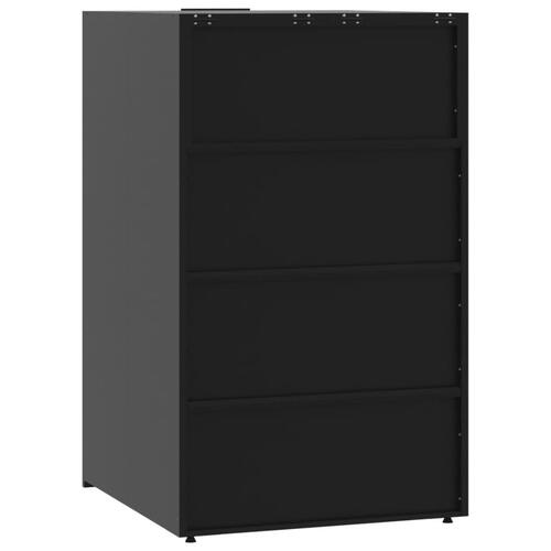 Skraldespandsskjuler 345x79x117 cm 5 rum stål sort