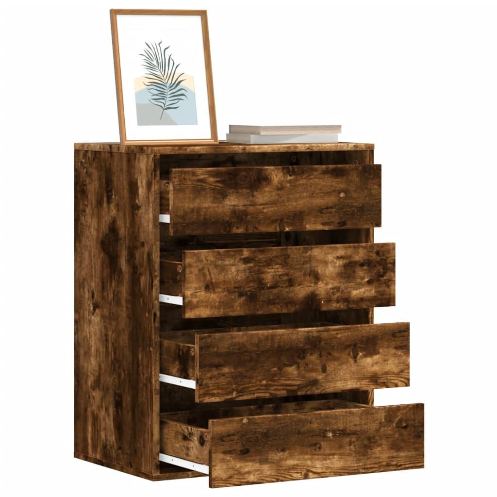 Kommode til hjørne 60x41x76 cm konstrueret træ røget egetræ