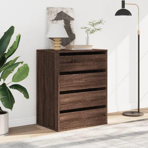 Kommode til hjørne 60x41x76cm konstrueret træ brun egetræsfarve