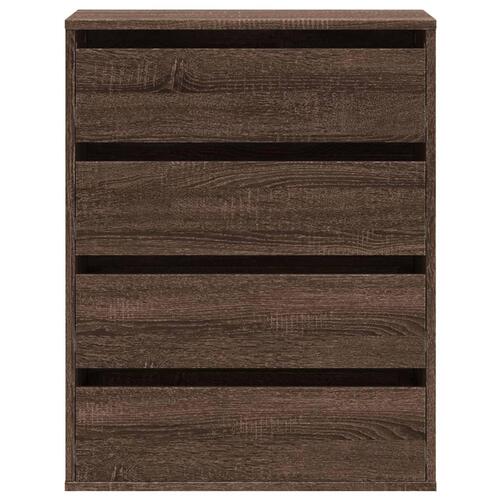 Kommode til hjørne 60x41x76cm konstrueret træ brun egetræsfarve