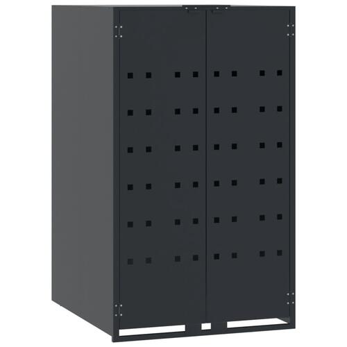 Skraldespandsskjuler 69x79x117 cm 1 rum stål antracitgrå