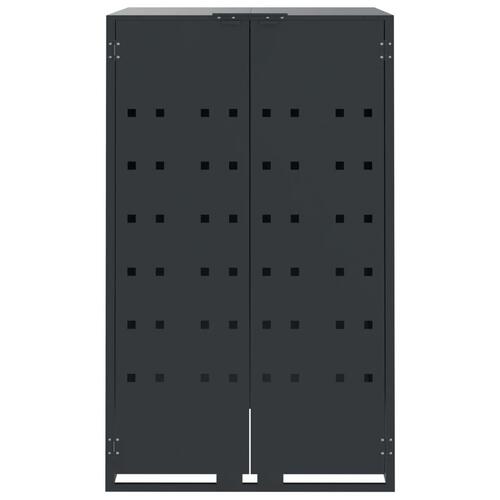 Skraldespandsskjuler 69x79x117 cm 1 rum stål antracitgrå