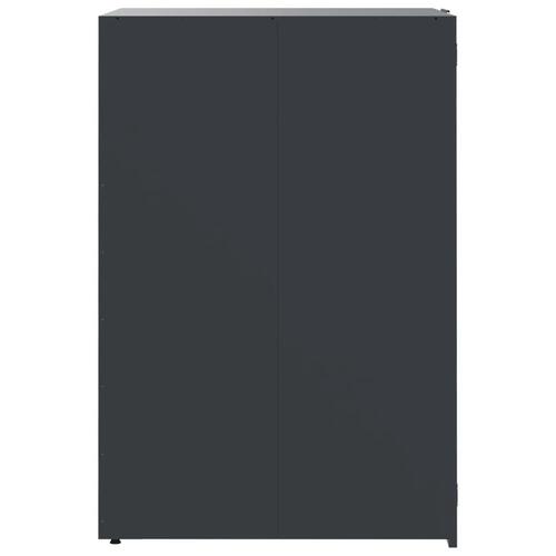 Skraldespandsskjuler 69x79x117 cm 1 rum stål antracitgrå