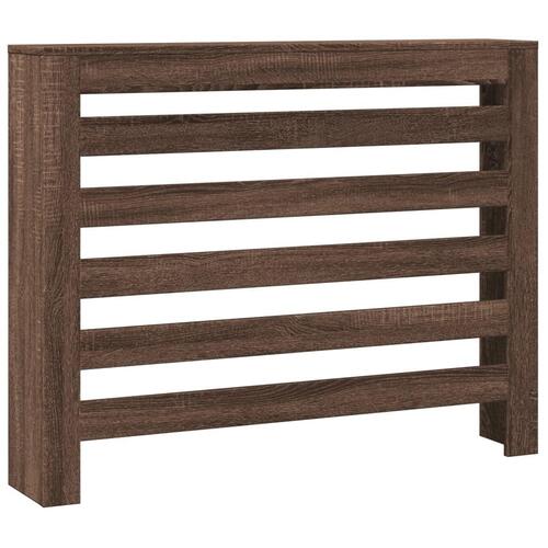 Radiatorskjuler 104x20x82 cm konstrueret træ brun egetræ
