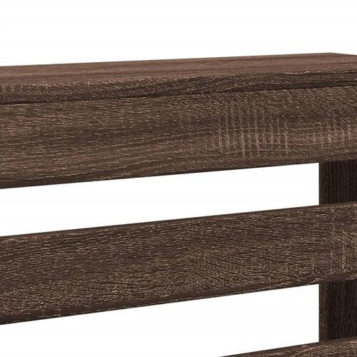 Radiatorskjuler 104x20x82 cm konstrueret træ brun egetræ